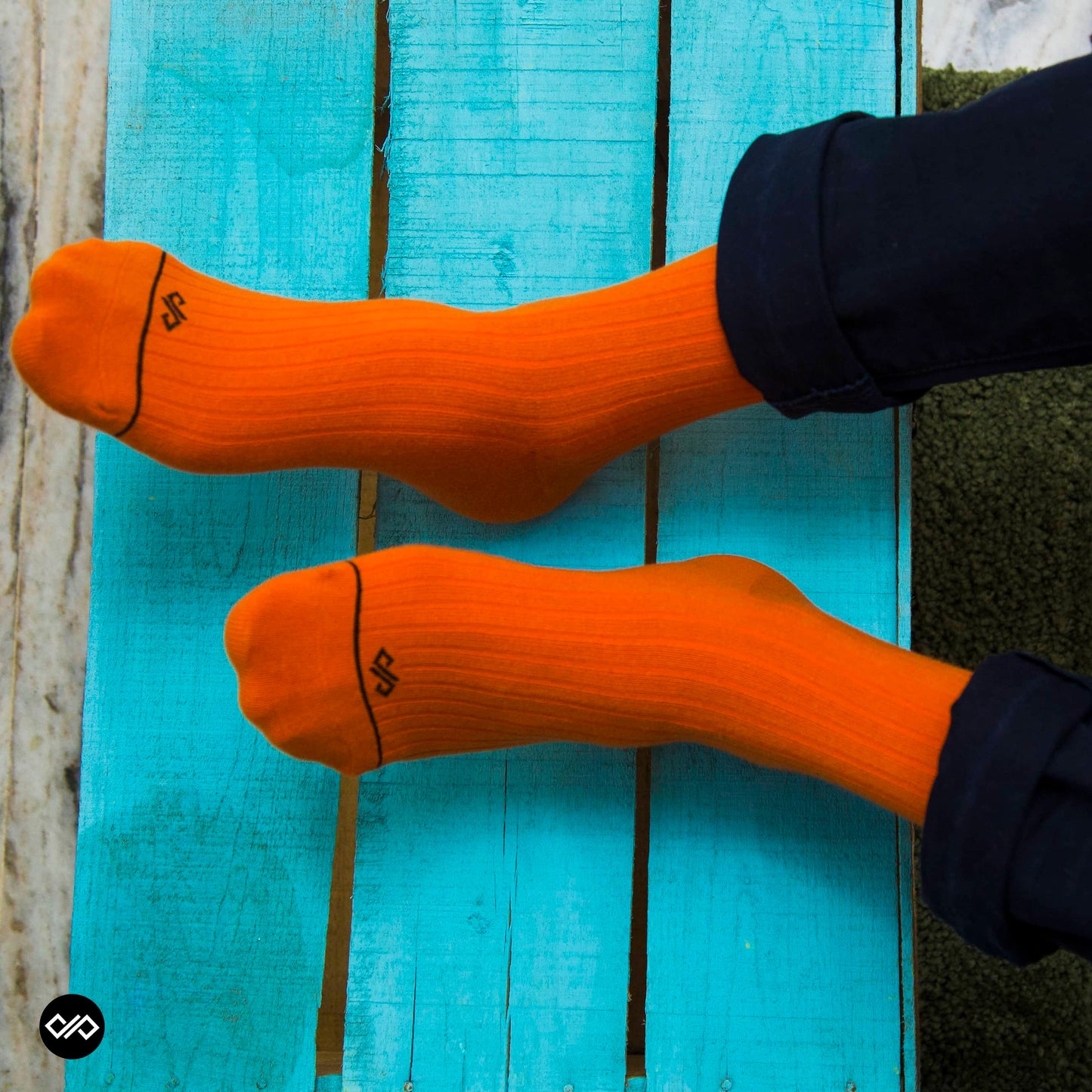 Dynamocks Solid Crew Length Socks for Men & Women - Orange