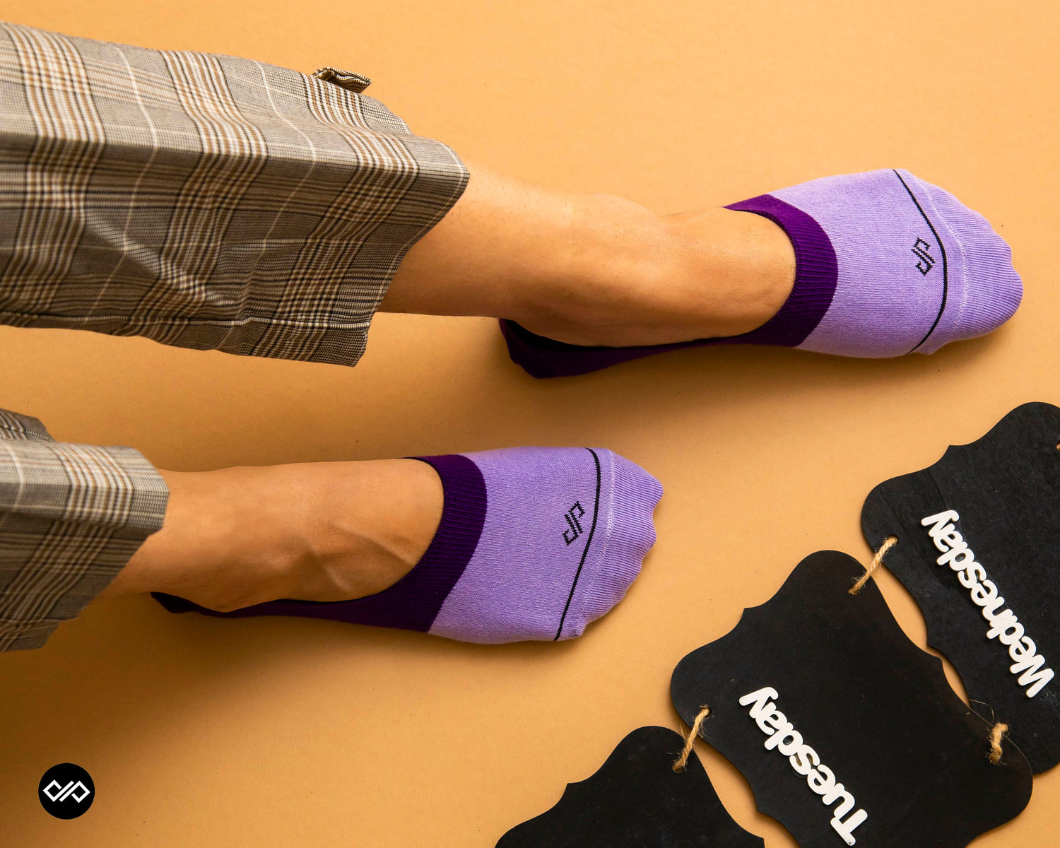 Dual Solid Light Purple/Purple Loafer Socks for Men and Women