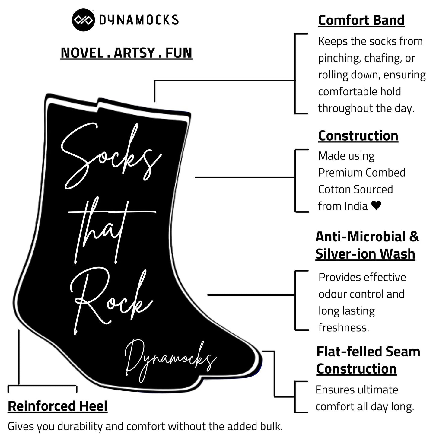 Dynamocks Crew Length Socks Features