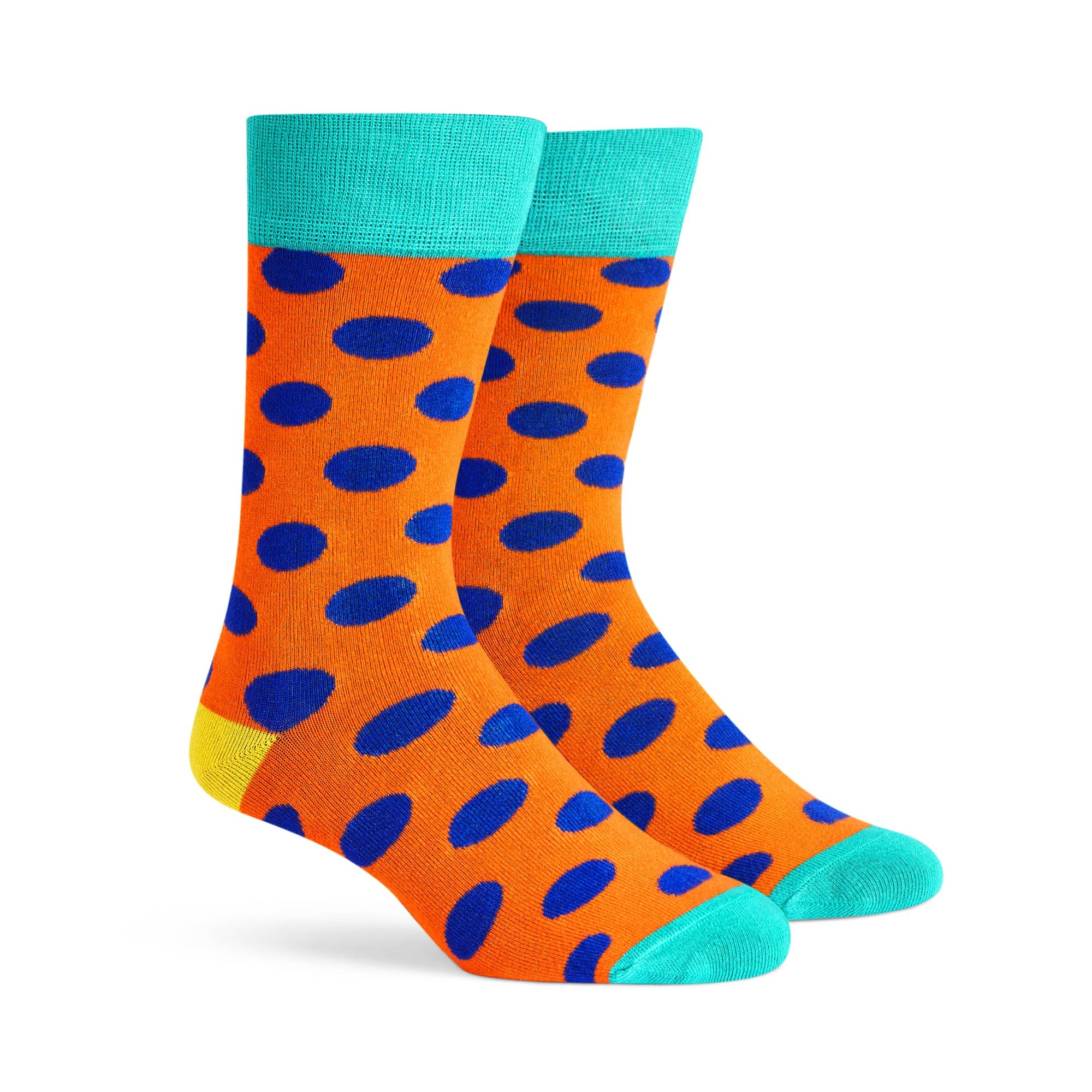 Bamboo Crew - Polka Dots - Orange_Blue